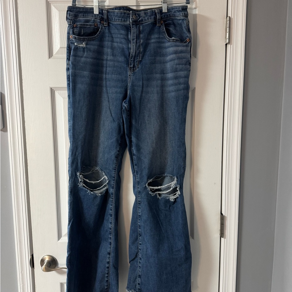 American Eagle Blue Distressed Women Jeans